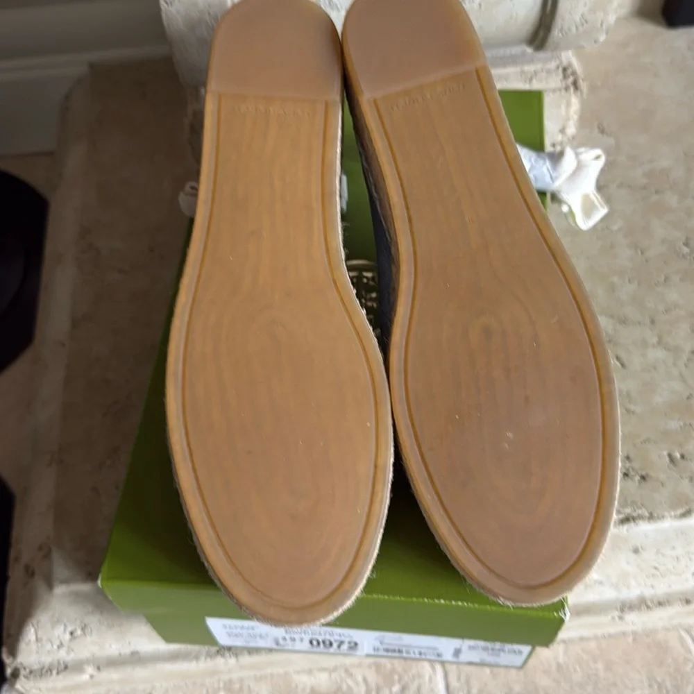 Tory Burch Bi-color Denim Ankle Wrap Cap Toe Espadrilles NWT